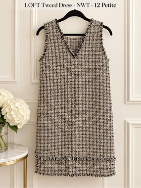 LOFT Tweed Shift Dress – NWT – Size 12 Petite